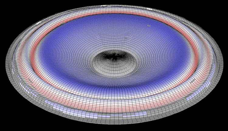 Competitor "A" output across cone at 3kHz.