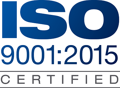 The ISO 9001:2015 Certified badge.