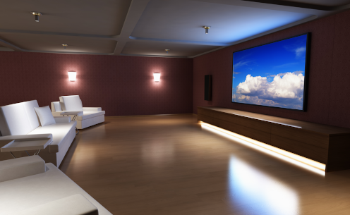 A luxury home theater for high-end audio systems.
