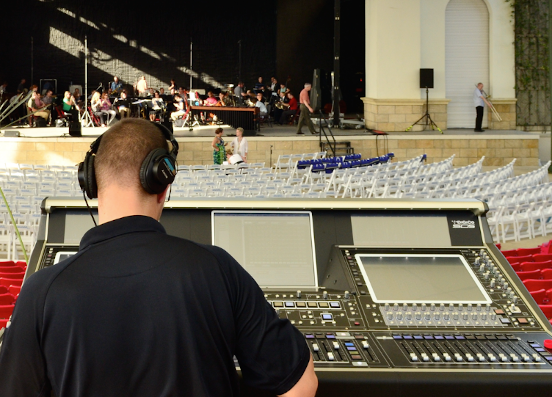 Professional concert audio at a live performance.