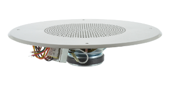 A coaxial MISCO speaker attached with a transformer and a vandal-proof grille.