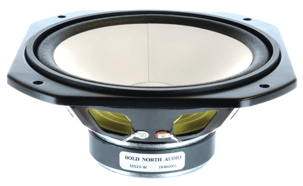 MISCO's MS10-W speaker: Cone, gasket, terminal, and spider view.